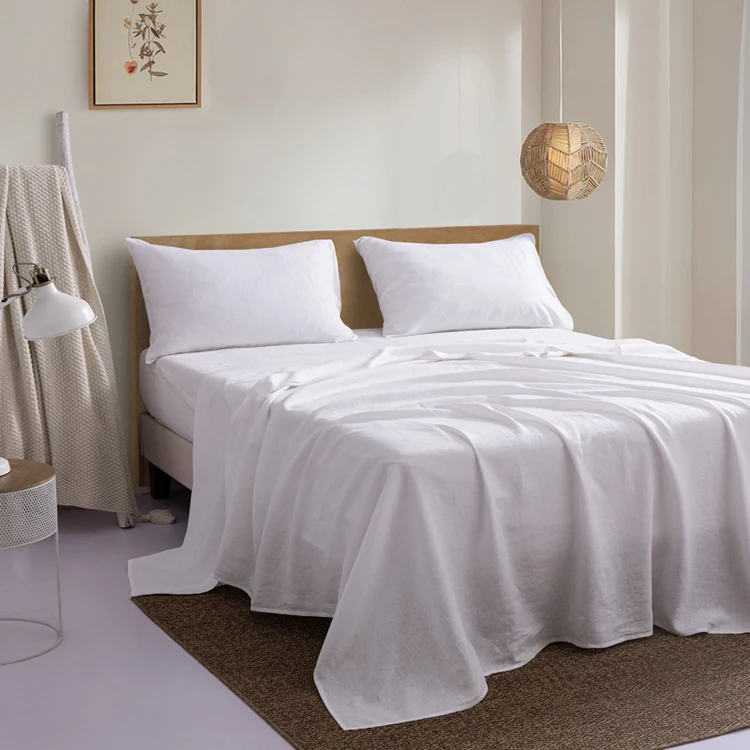 Oeko-tex Pure linen 100% French flax linen bedding sets 7 pieces luxury bed linen sheet sets Vintage europa Bedding sets
