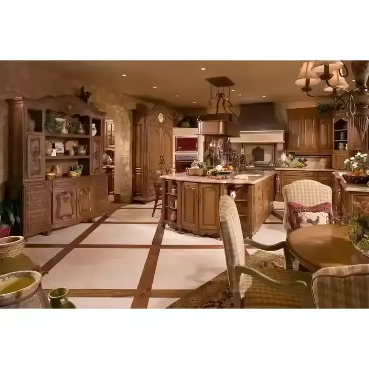 Top Quality Villa House American Project Solid Wood Kitchen Cabinets Mahogany