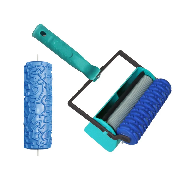 Factory Price Newest wall painting coating oil 7 inch decorative rubber rodillos design patterned texture roller