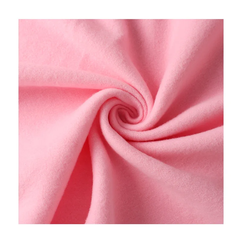 Super soft double brushed poly fabric short plush baby clothing home textiles fabric polyester brushed fabric