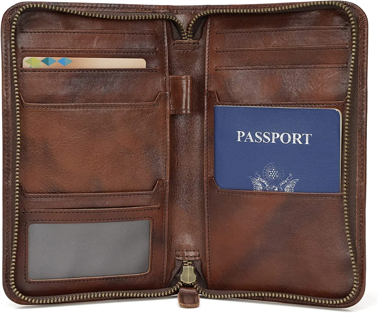 Custom Full Grain Leather Passport Cover Case 4 Passports RFID Blocking Travel Wallet Family Passport Holder