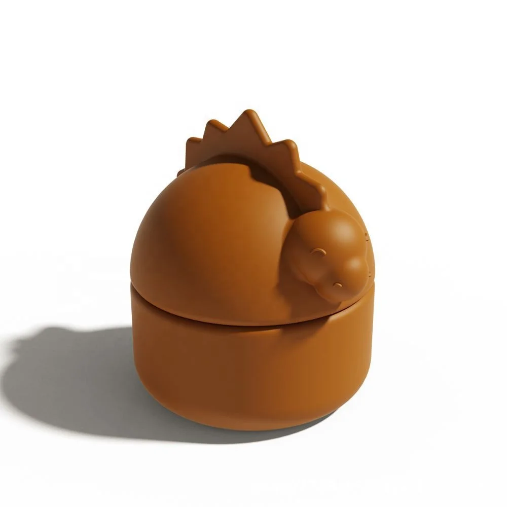 High Quality Safe Bpa Free Dino Shape Cartoon Silicone Saving Pot Collection Coin Bank Money Box For Kids Baby