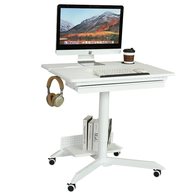 Ada Intelligent Factory Mobile Mobile lifting desktop tiltable single reading table computer table with under desk drawer