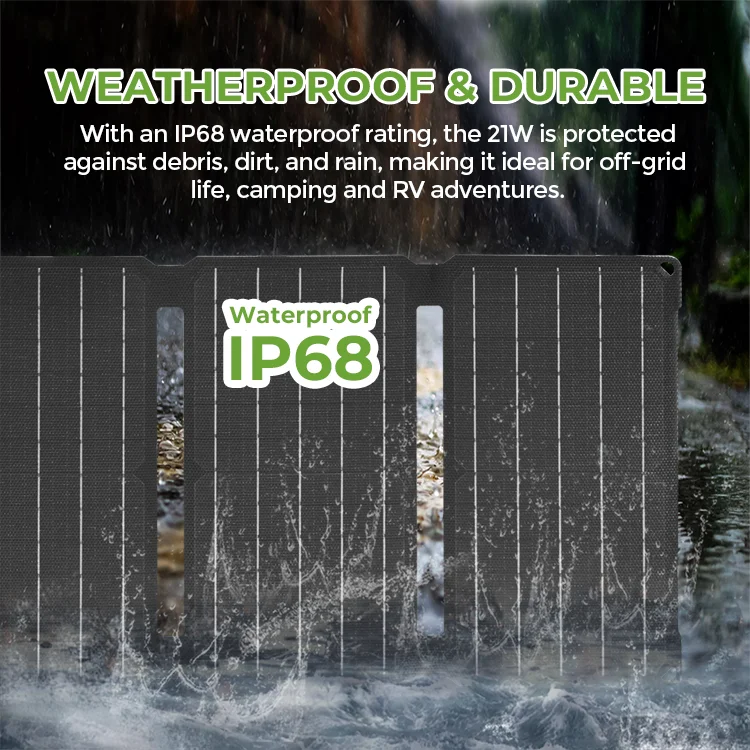 Outdoor camping Ip68 small foldable solar panel 30w monocrystalline silicon portable solar panel