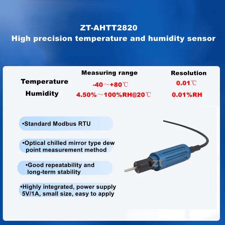 Optical chilled mirror temperature and humidity sensor/dew point meter for power elec-tronics industry