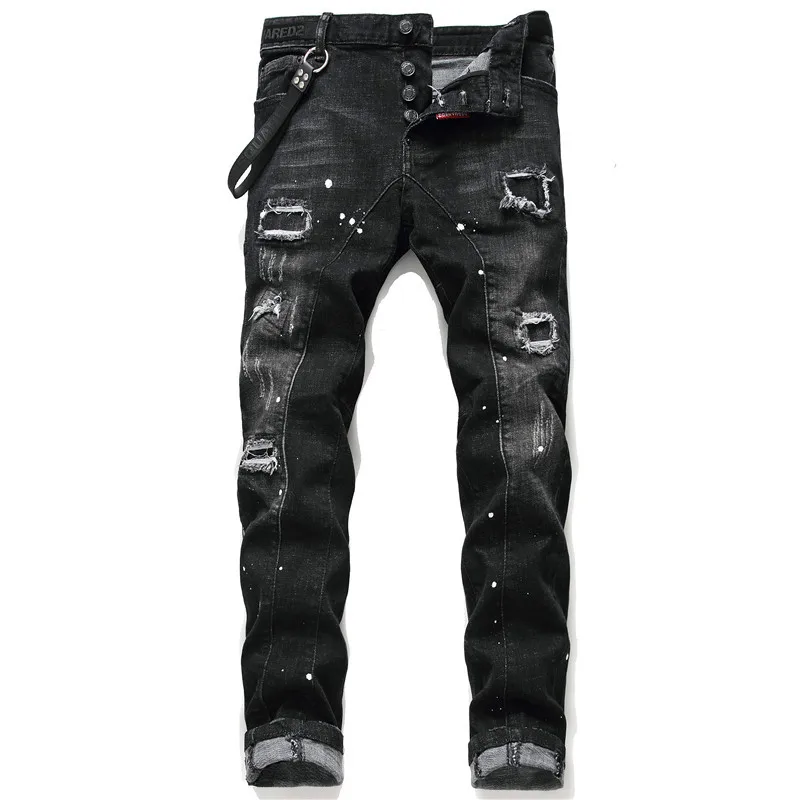 DS2Q Customized Jean Pants Designer Vendors Trousers Mens Denim Jeans  2021 Men Fashion Jeans Trendy Casual Classic  Style