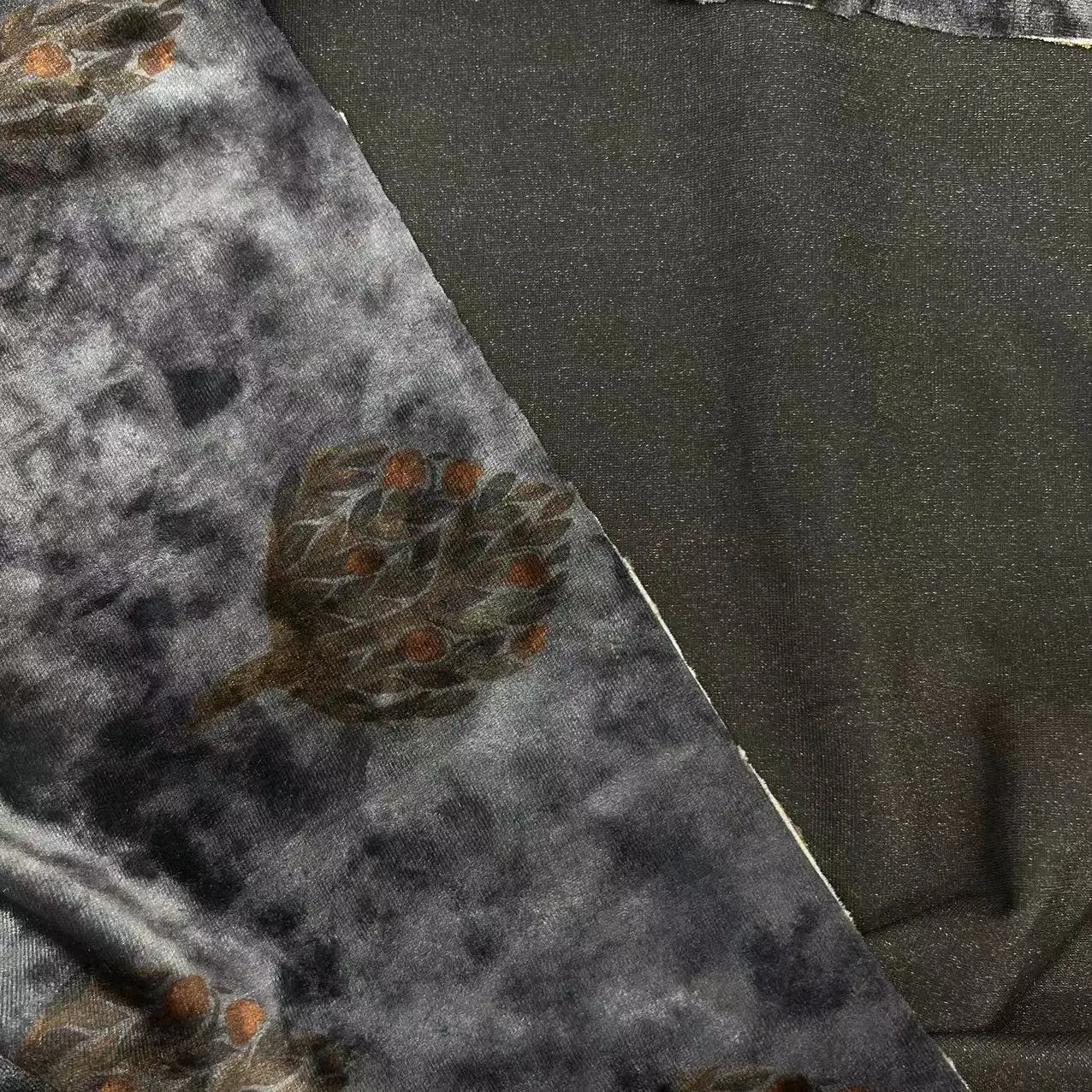 Fashion Custom Digital Print Fabric Velour Fabric 100%polyester Diamond Gloss Garment Decorations Velvet Fabric