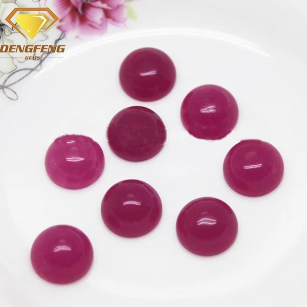 Oval Shape Flat Bottom Purple Red Natural Agate Stone