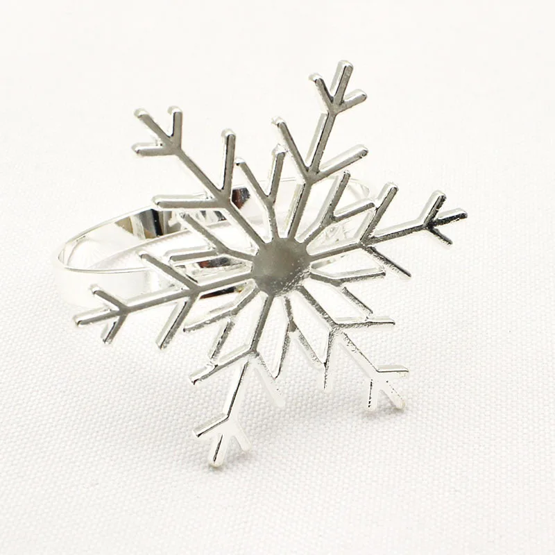 Christmas snowflake napkin ring metal napkin buckle table decoration golden napkin ring
