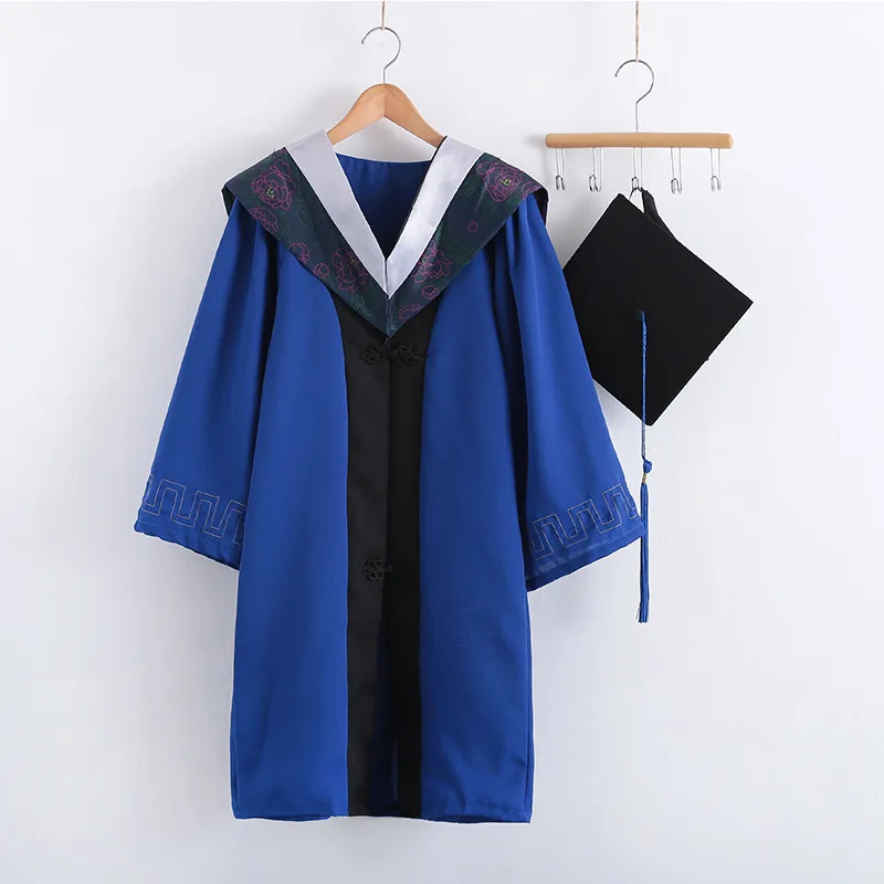 Wholesale unisex graduation gowns college students ph.D. Graduation school uniforms cheap bachelors graduation gown