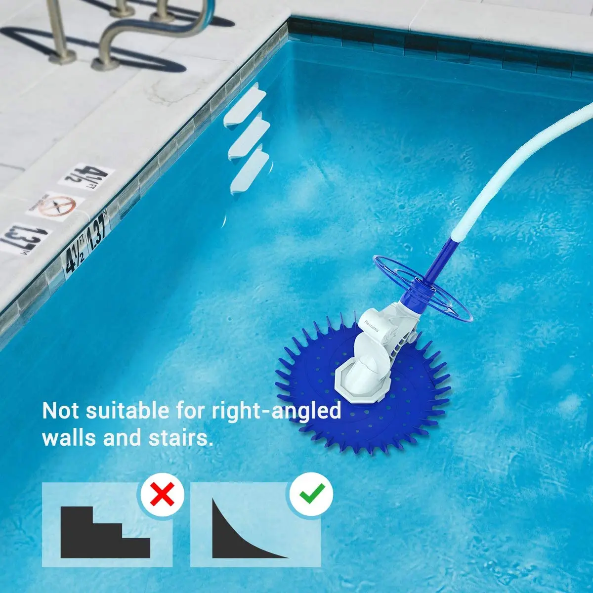 2023 New Suction Pool Vacuum Cleaner, Climb Wall Suction-Side Automatic Pool Sweeper dolphin