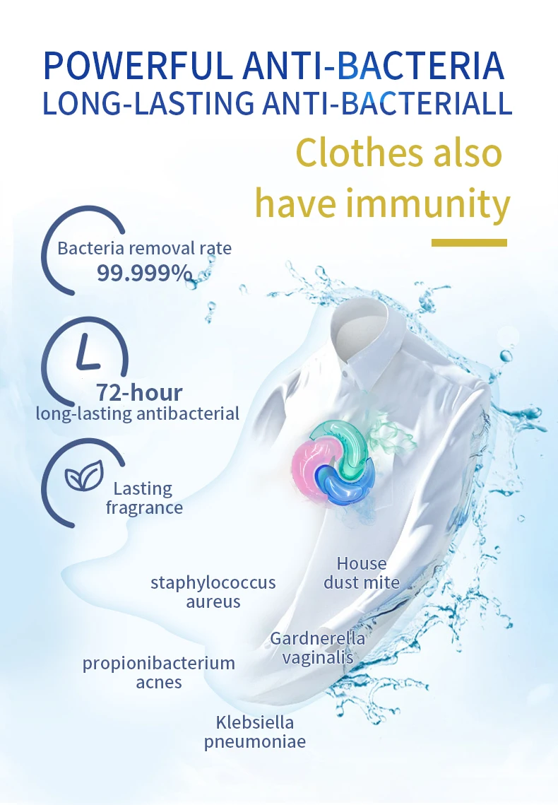 3 in 1 Detergente Stain Removal Laundry Detergent Capsules Washing Powder Laundry Scented Beads For Washing Clothes