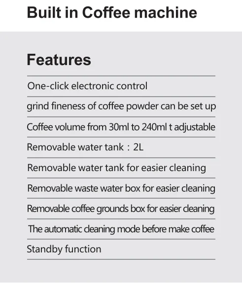 45CM built in coffee machine