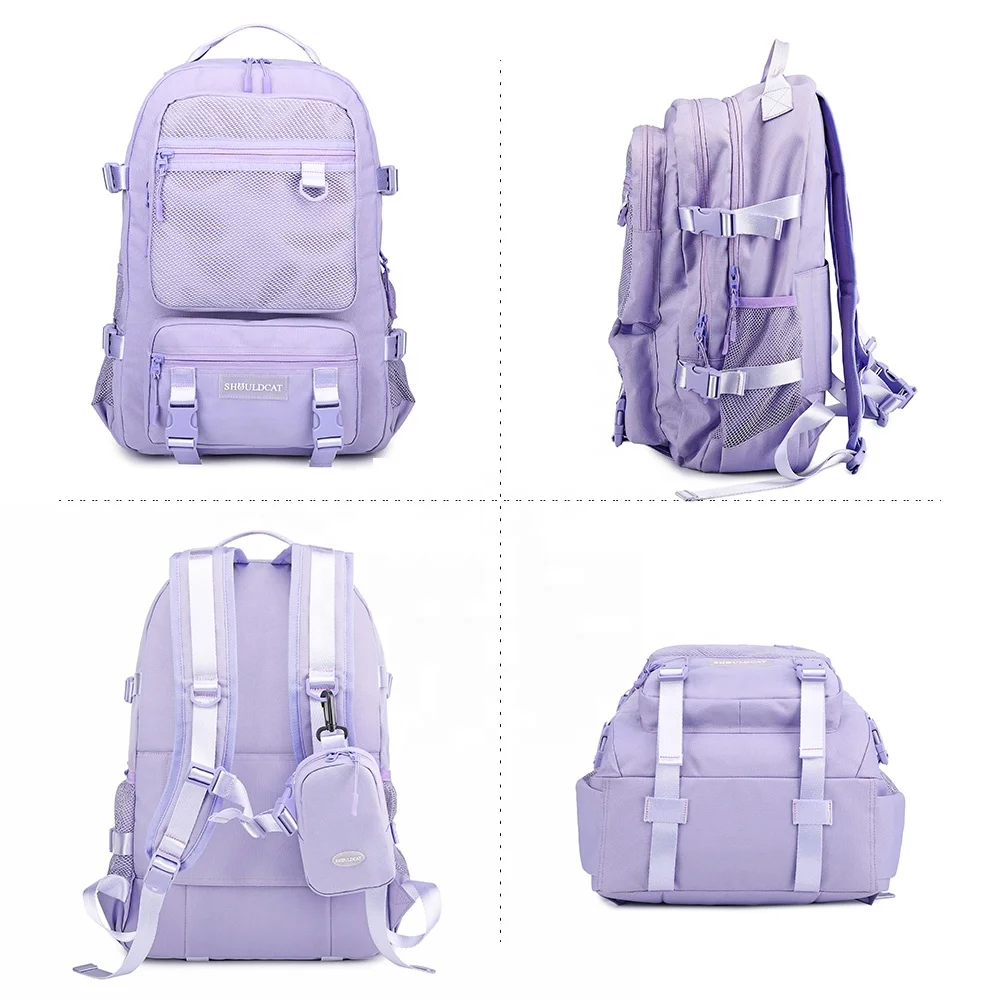 Wholesale ECO Friendly Purple Plain Hiking Backpack For men women