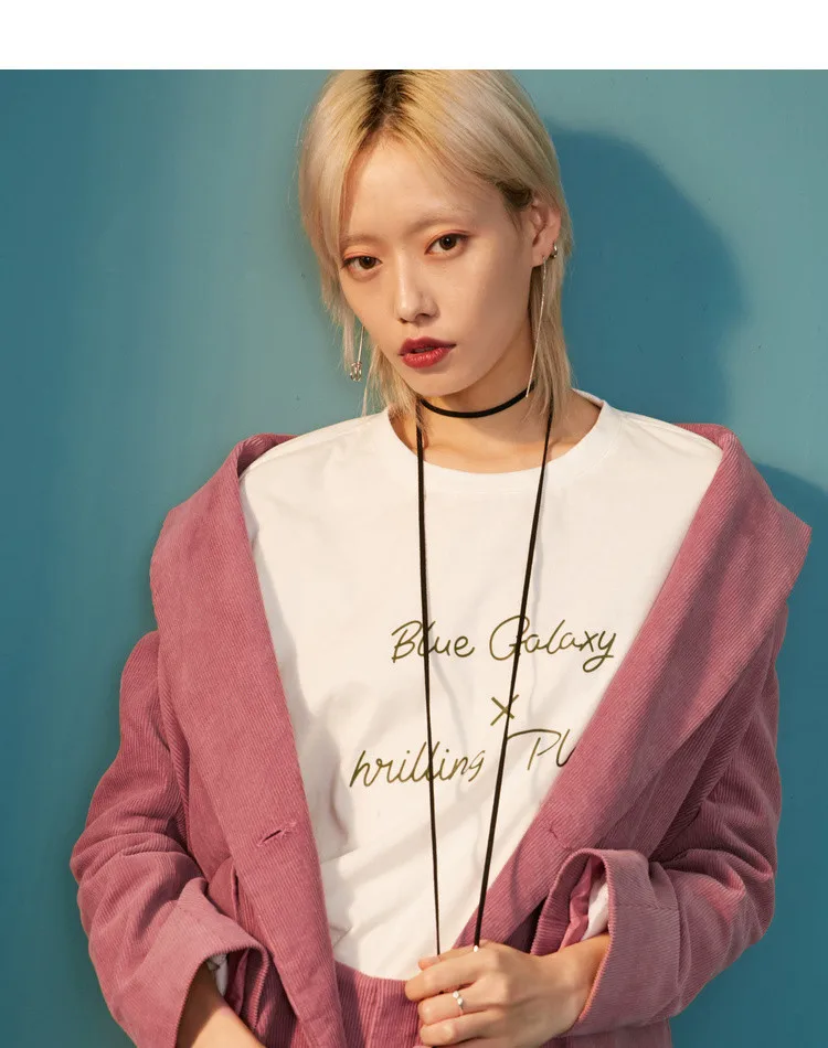 
New Design Pink Retro corduroy suit for women fashion suit 