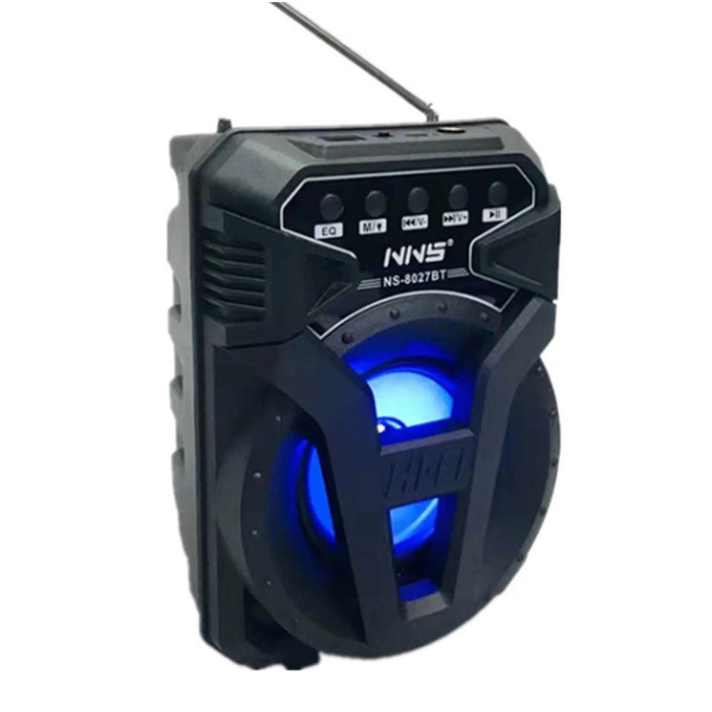 
 NS-8027BT открытый беспроводной BT динамик USB TF MP3 AUX портативный беспроводной сабвуфер динамик со светодиодной подсветкой  