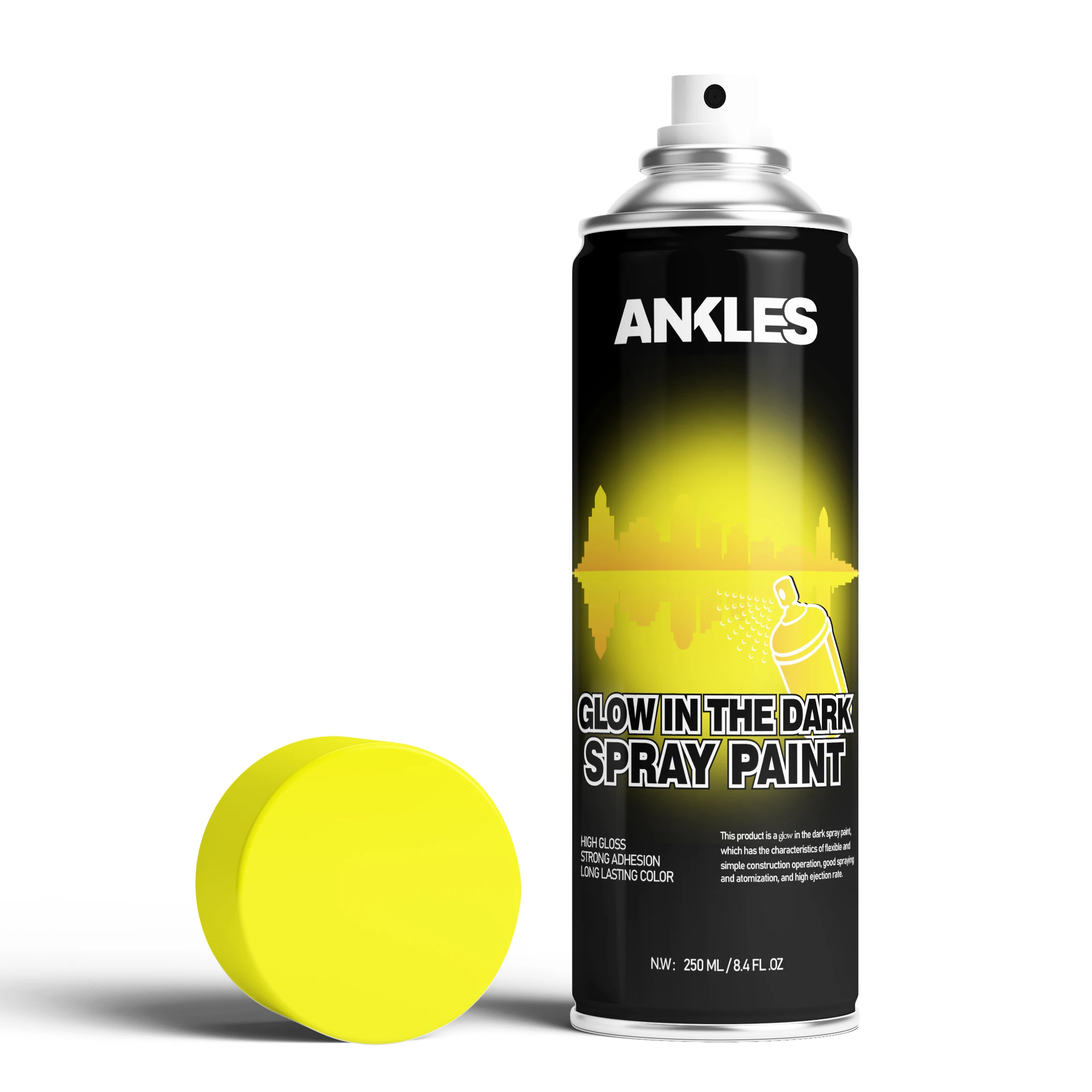 ANKLES 450ml Graffiti Fluorescent Blue Colour Sublimation Acrylic Spray Paint Glows in the Dark Spray
