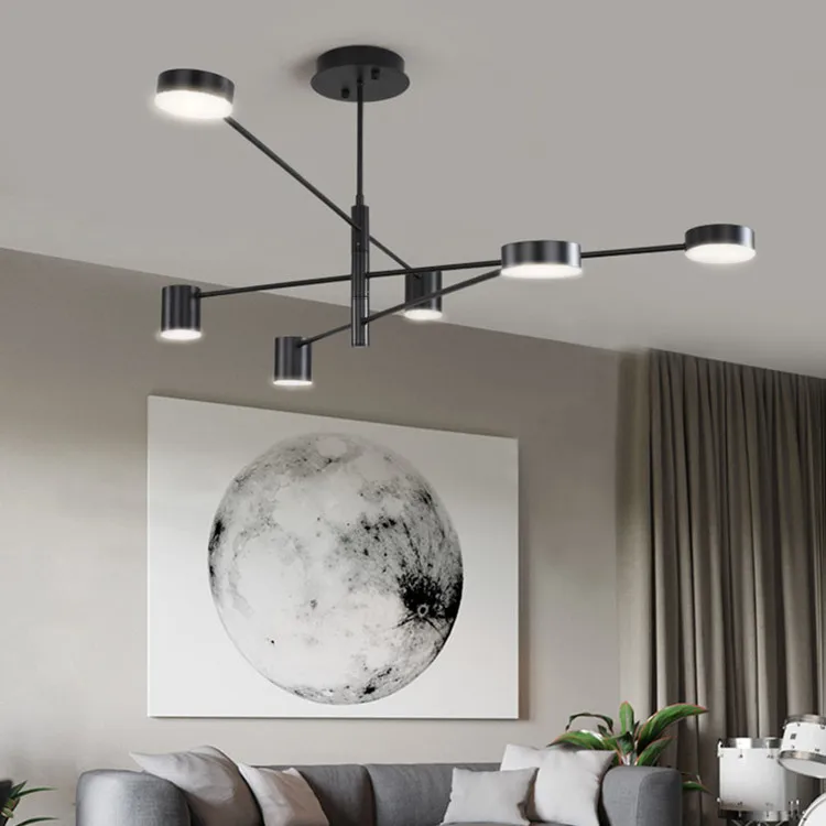 Model Chandelier Lamp Fixtures Back Long Large Metal LED bedroom light pendants