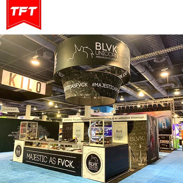 Manufacturers In China Unique Design Metal Frame Adjustable Backlit 8Ft Trade Show Booth Shelf For Uk