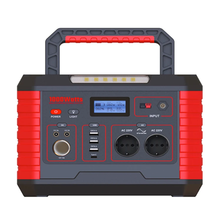 Portable outdoor power supply power station 12V 110V 220V emergency inverter battery backup 1000W wireless fast charging