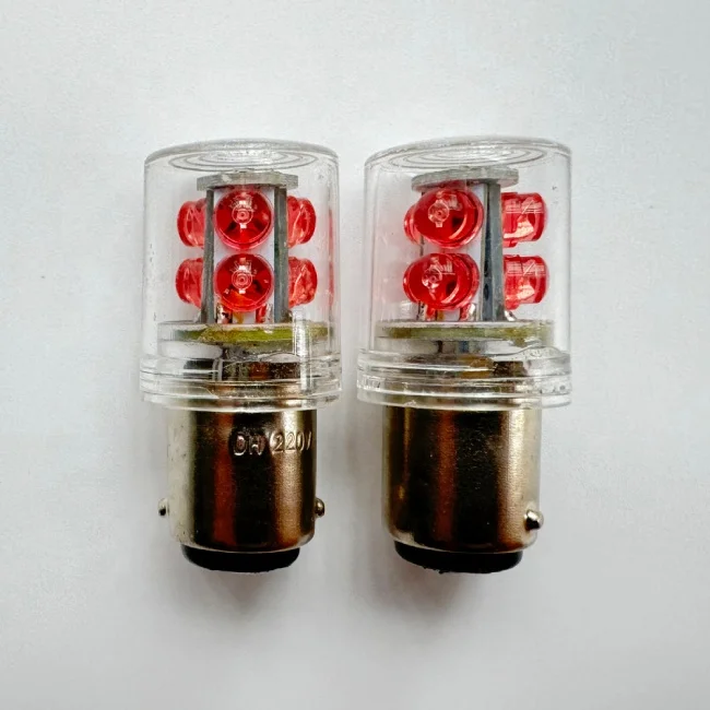 BA15D LED Signal Tower Light Instrument Light Warning Beacon Lamp 220V