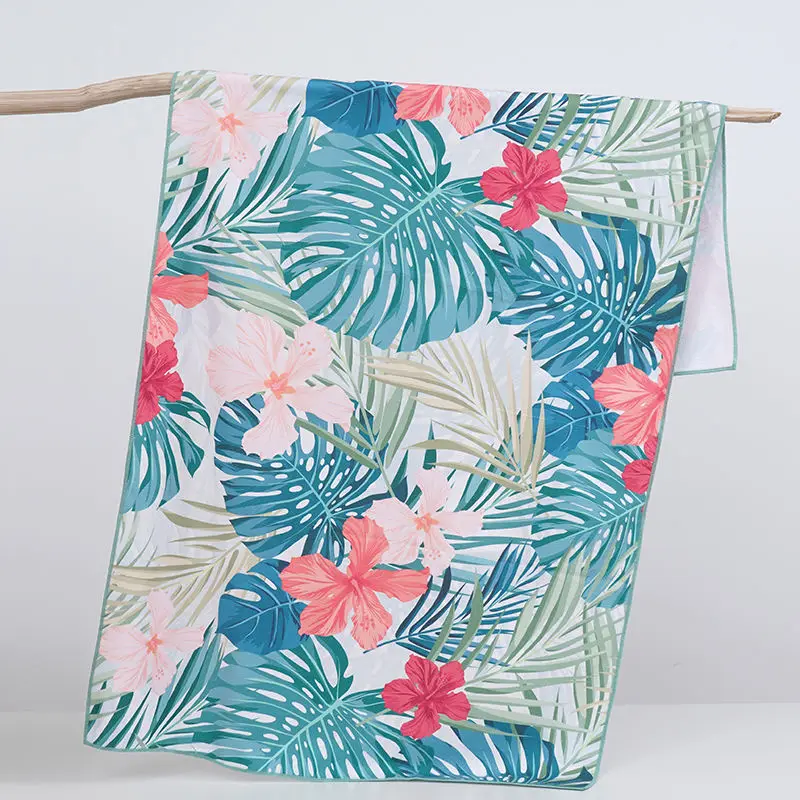 High-Quality Personalized Microfiber Towel - Custom Logo Print for Beach and Pool Use