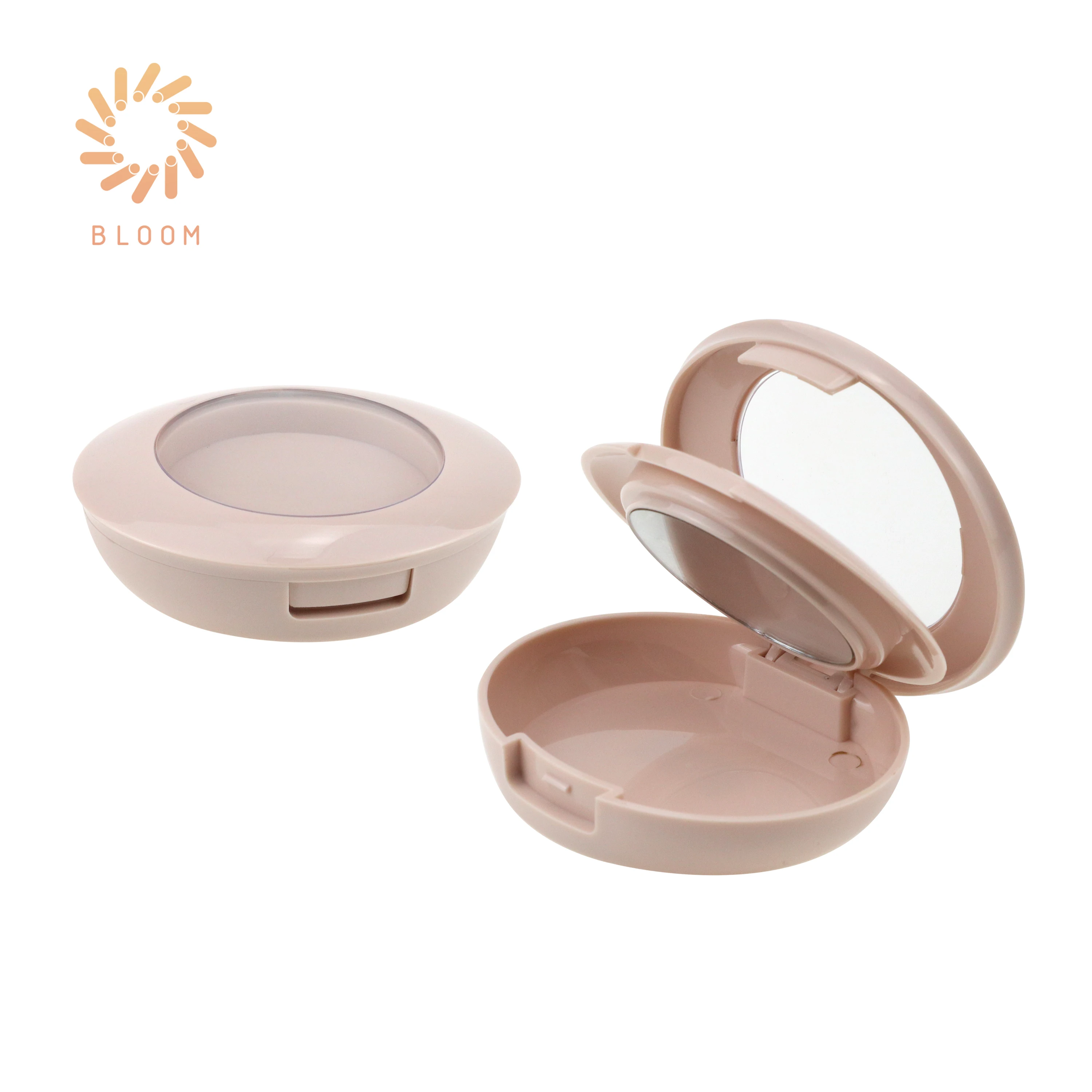 Plastic Face Makeup 4.5g Blusher Highlighter Shading Powder Packaging Double Layer Empty Compact Powder Case with Mirror