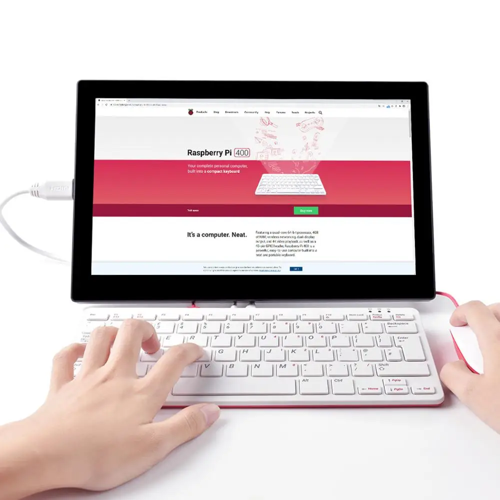 Raspberry Pi 400 мощный простой в использовании персональный компьютер, встроенный в клавиатуру, комплект клавиатуры США