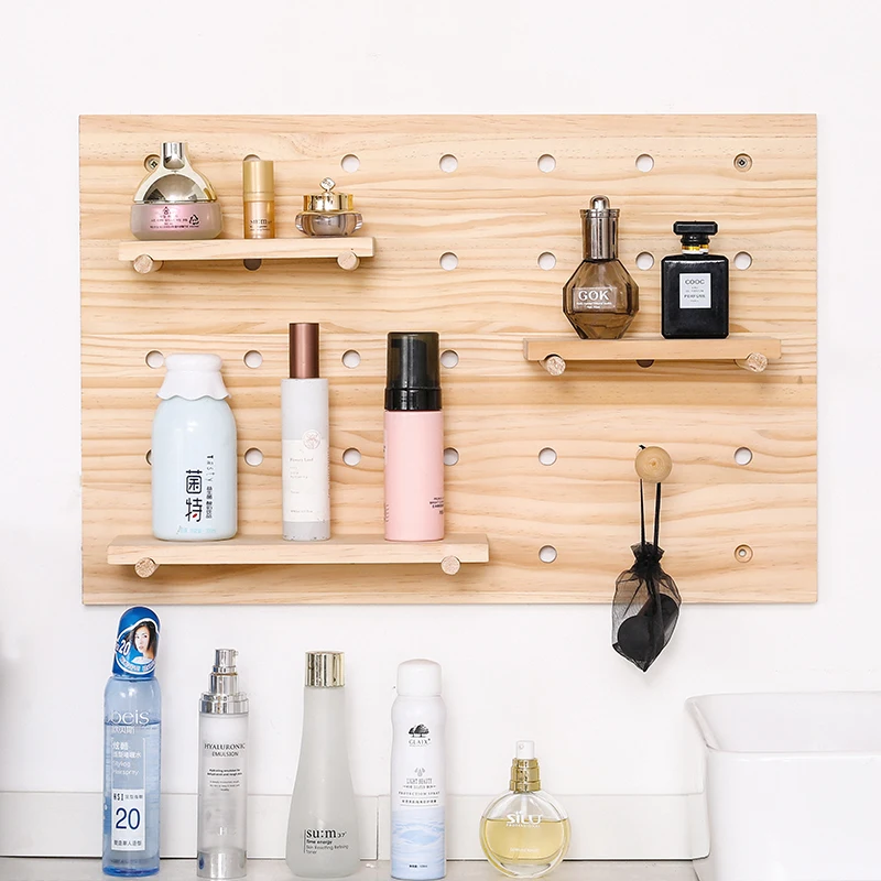 
Simple and fashionable multifunctional solid wood hole board rack hole board shelf 