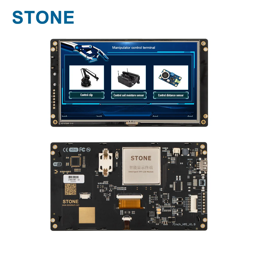 STONE 7 inch hmi touch panel tft lcd display module with GUI design software and high resolution of 800*480