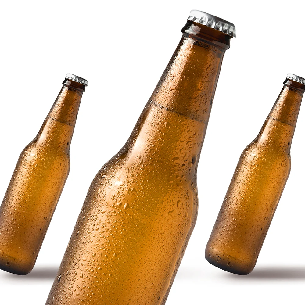 Wholesale Empty Beer Glass Bottles Amber Transparent Customized Beer Bottles