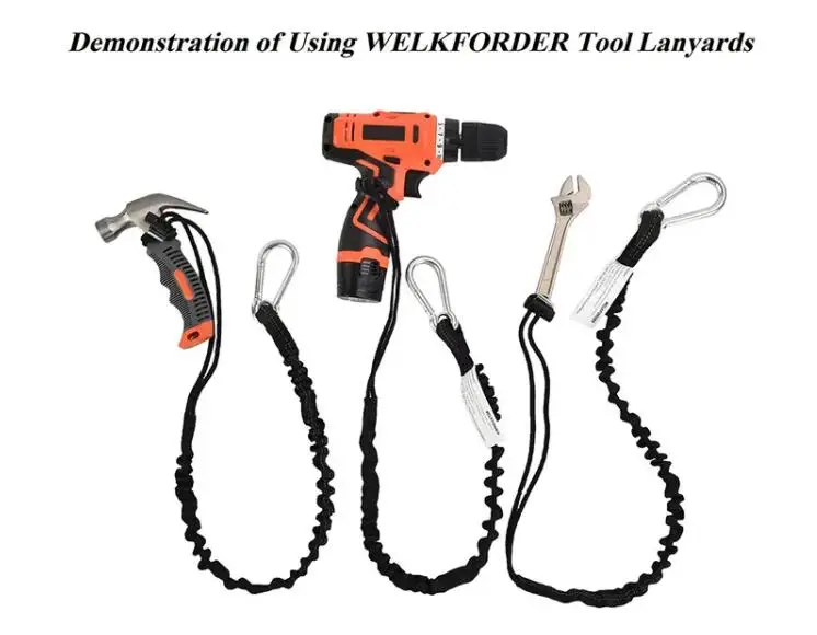 High Quality Retractable Tools set Lanyards with elastic rope safety lanyards