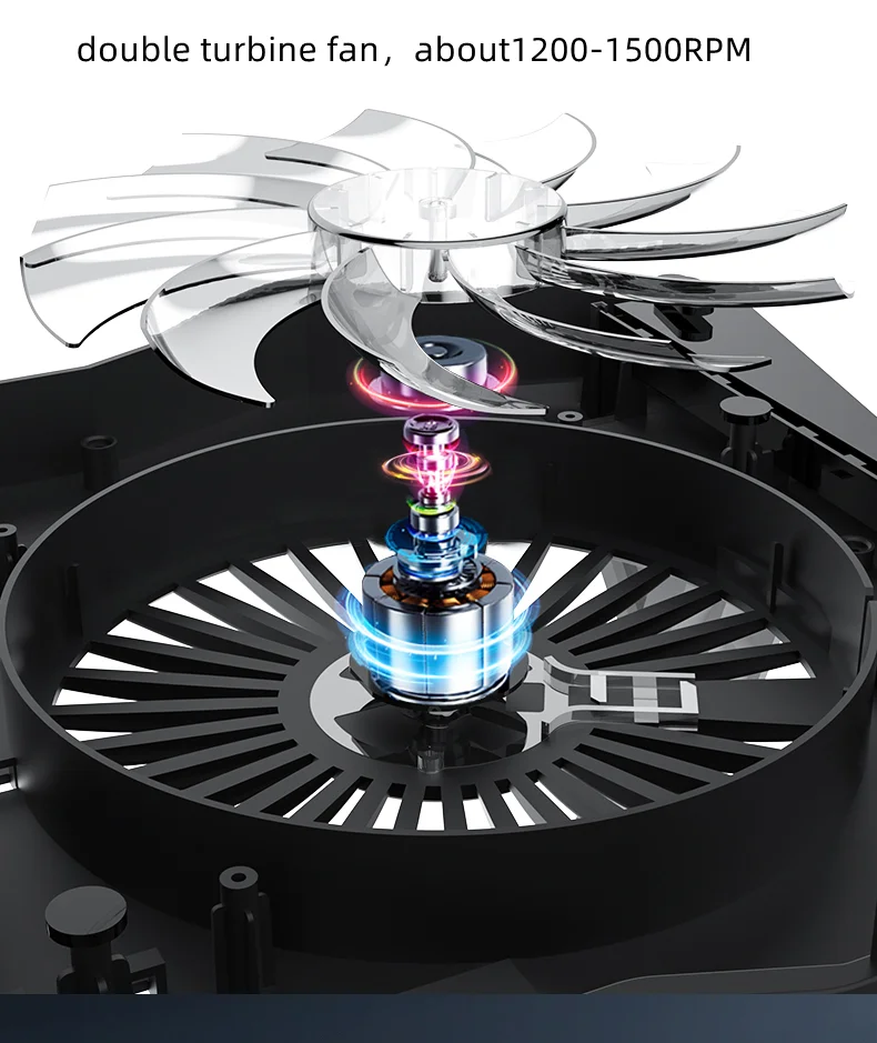 Great Roc Air-cooled 17Inch Cooling Pad For Laptop Stand Ice Coorel Rgb Laptop Cooling Pad With 2 Fans