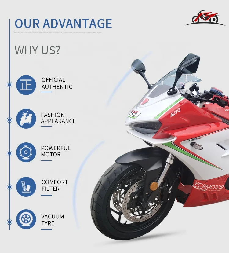
Chinese Chopper Motorcycle High Speed Offroad Motorcycles 72V Adult Electric Bike 