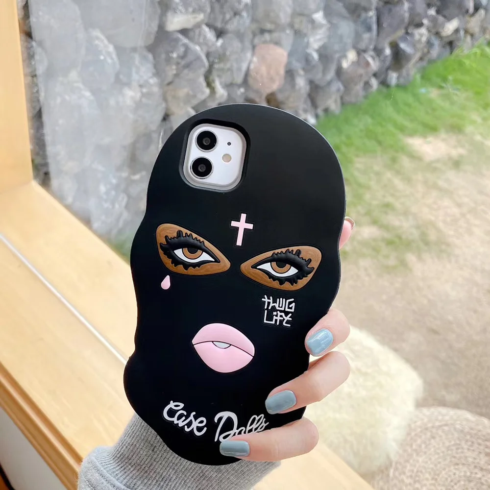  Модный женский чехол для телефона с 3d-масками Goon Thug Life iPhone 12 7 8Plus X XS XR 11 Pro Max слезы девушка Иисус крест