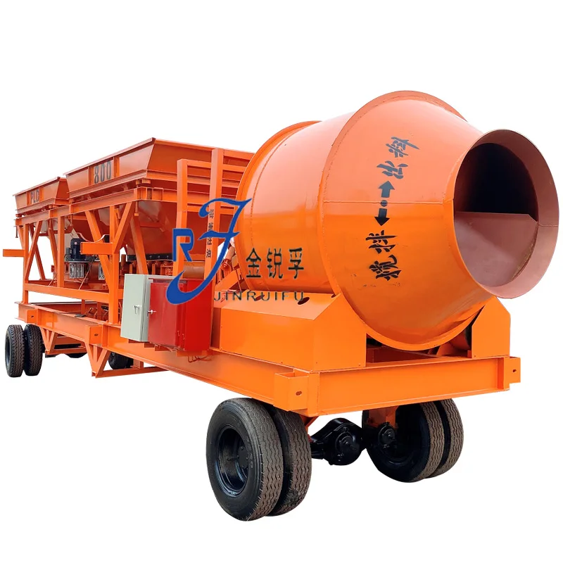 Customizable mobile concrete drum mixing station with good performance