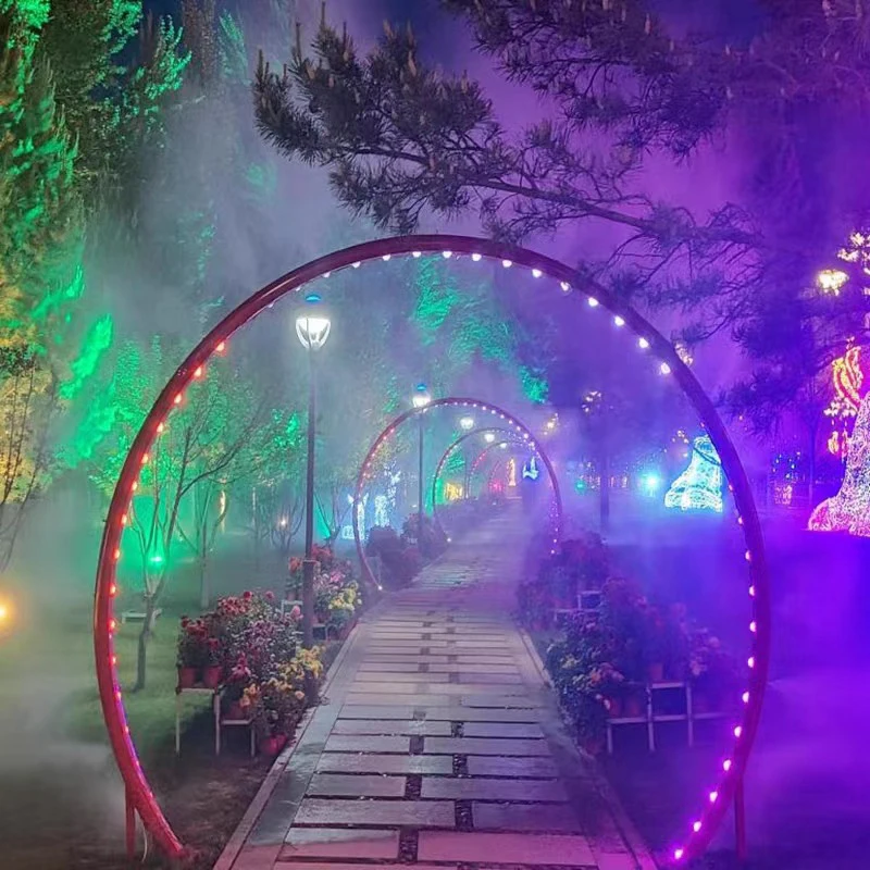 Hot sales outdoor street Arch Decoration 3D Arch Motif Light Water mist arch