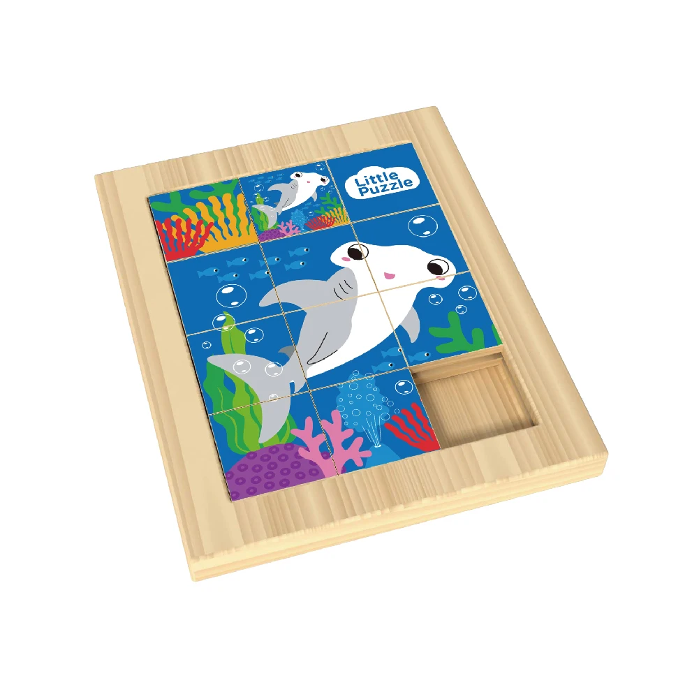 Multi pattern puzzle cartoon toy wooden dolphin cartoon 11-piece puzzle
