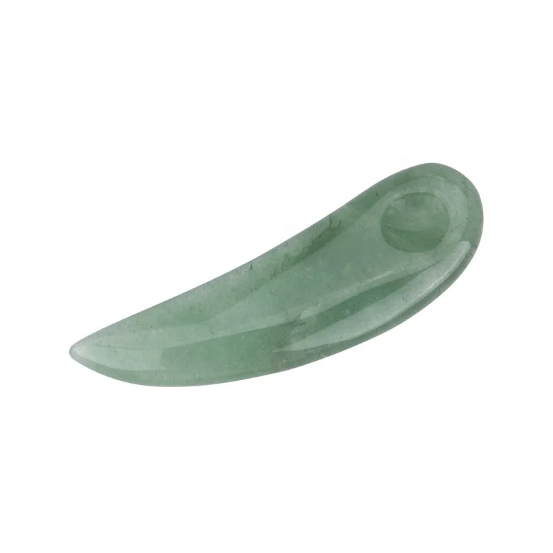 Hot Sale Green Aventurine Jade Cream Facial Cosmetic Spatula Spoon Clean Portable Makeup for Eye Skin Care