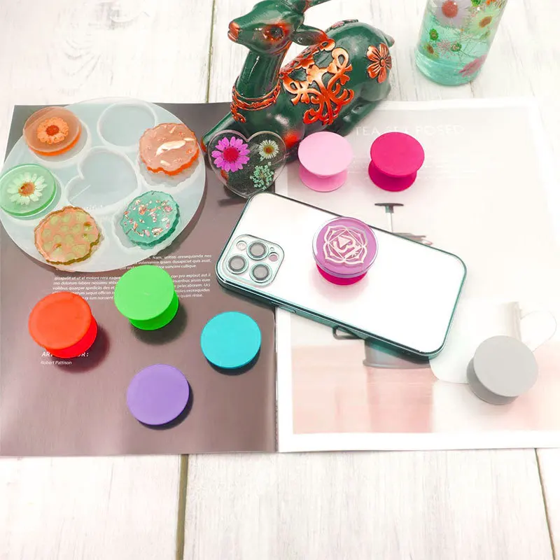 Crystal Drip Mobile Phone Stents Silicone Mold DIY Cellphone Holder Making Ornament Epoxy Resin Mold Jewelry Decoration