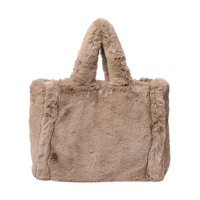 Winter Autumn Tote Handbags With Warmer Fur Women Simple Elegant Designer Shoulder Bag High-capacity Ladies Hand Bags
