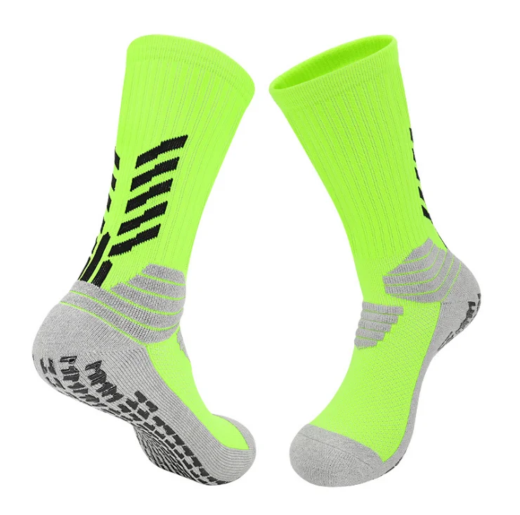 custom logo nylon football scrunch sport anti slip nylon crew men soccer grip socks