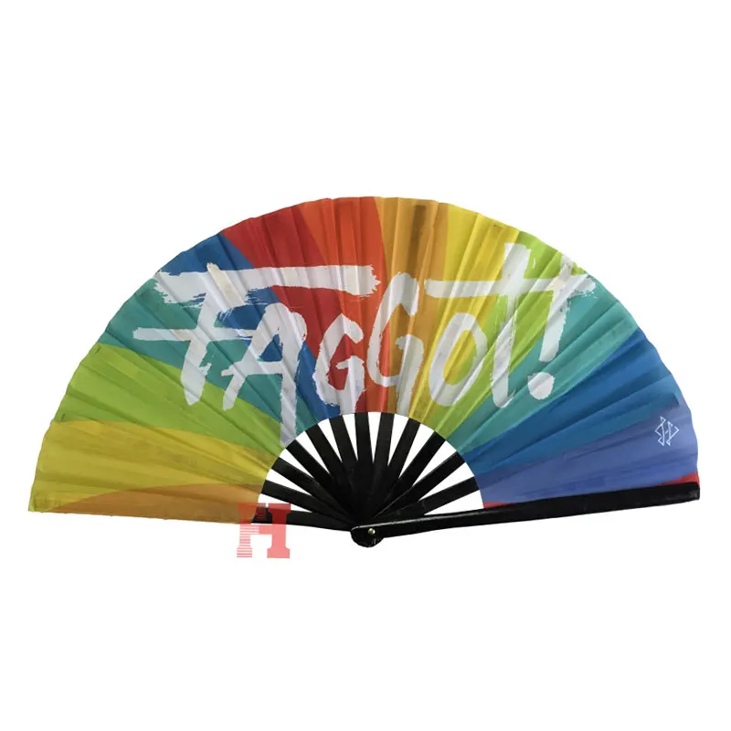 
Popular Personalized Custom Printing Portable Folding Tropical Plastic Hand Held Fan 