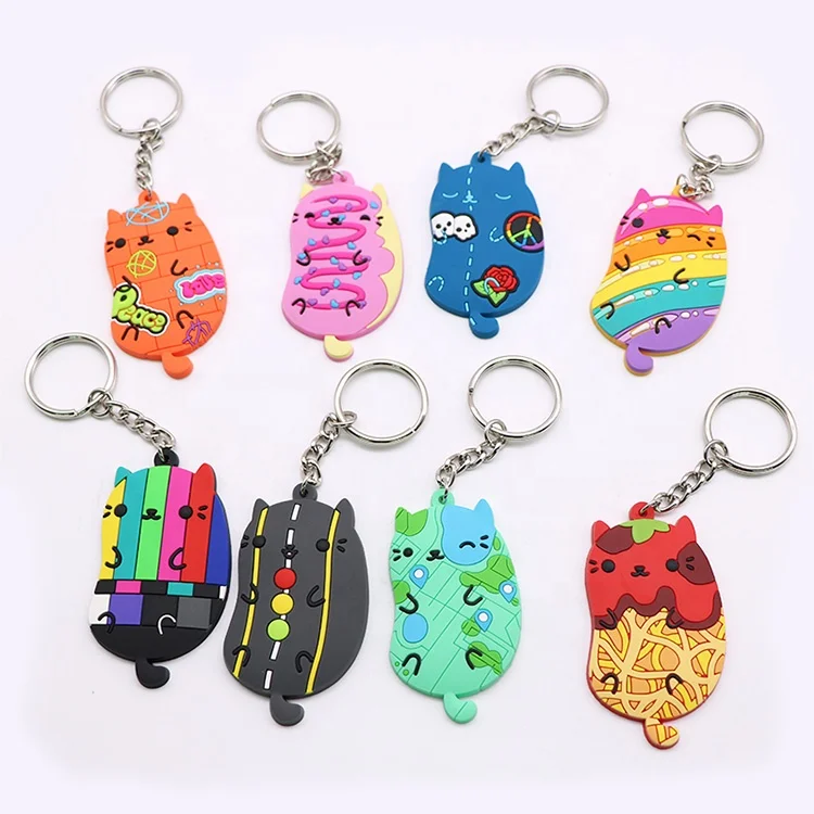 Manufacturer Custom Logo 2D Soft Pvc Plastic Acrylic Keychain Metal Gift Anime Rubber Key Chain 3D Silicone Rubber Pvc Keychain