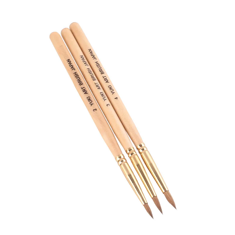 100% Pure Kolinsky Brush Pinceles Acrylic Nail Art Application Brushes Wooden Handle Liquid Powder Drawing Pen Manicure Tools