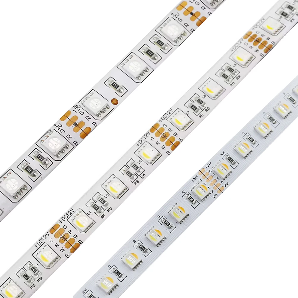 Illume Cw Ww Nw Cct Smd 5050 Rgbw светодиодные полосы света Rgb водонепроницаемый Ip20 Ip65 Ip67 Ip68 Dc 12V 24V 60 84 96 светодиодов/m Luces 90 медь