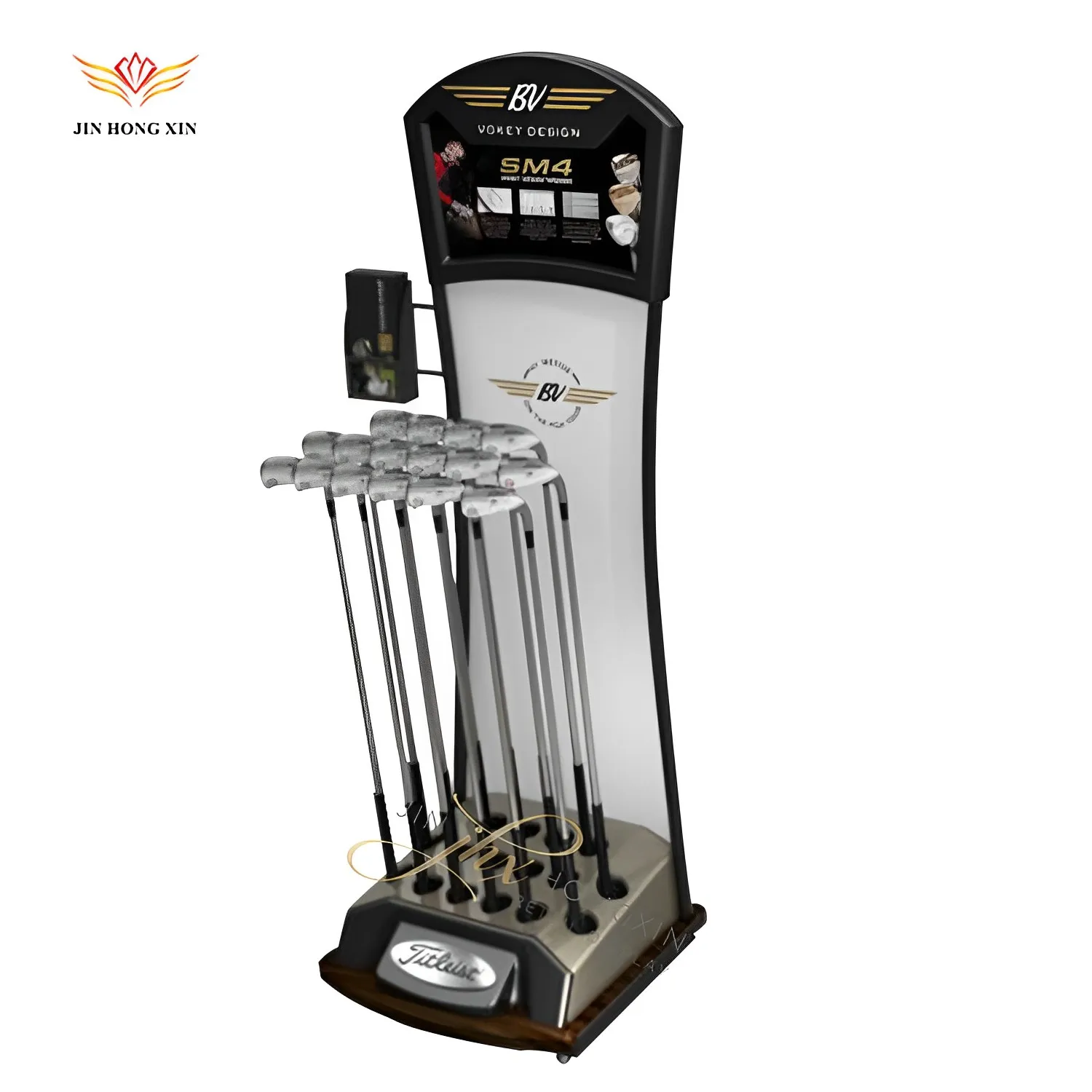 Customized Modern Pop Metal Display Rack Golf Glove Store Supermarket Shelves Floor Stand Steel Material Carton Advertising