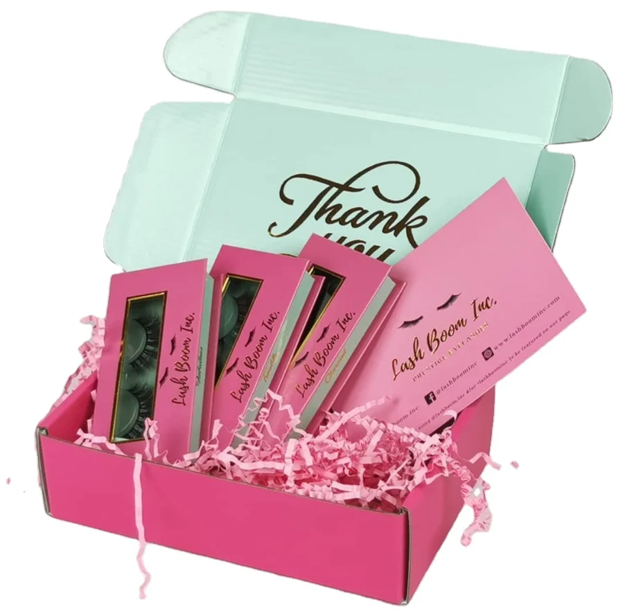 Custom Color and LOGO Paper Boxes Mink Eyelash Gift Packaging Box For Online Store dedicated Packing