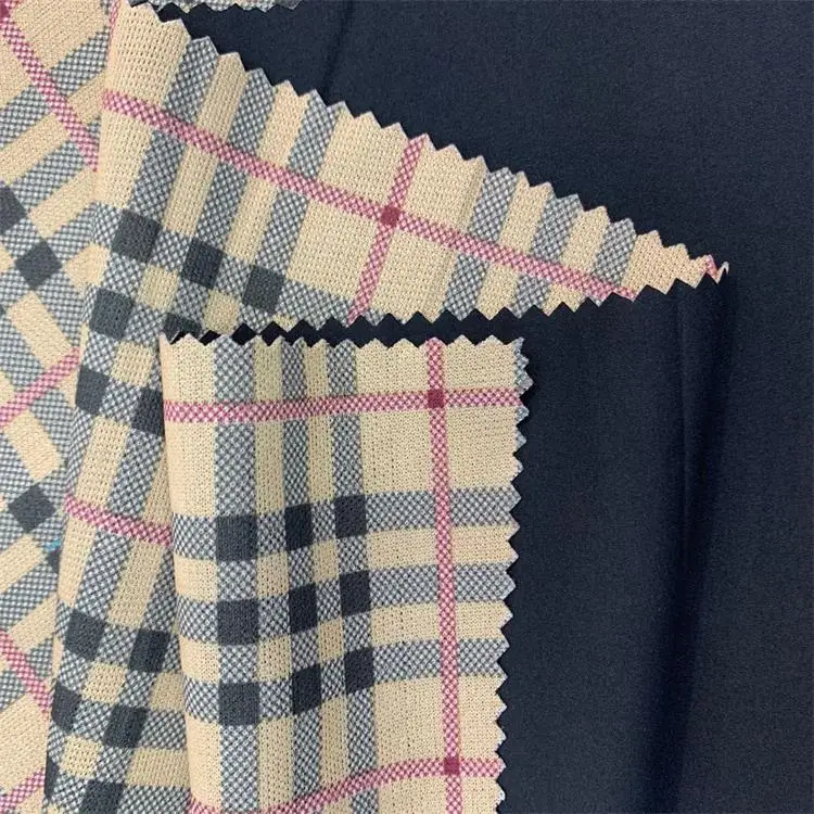 
Top quality China manufacture polyester plain dyed pongee with printing backside knit bonding for Jackets 