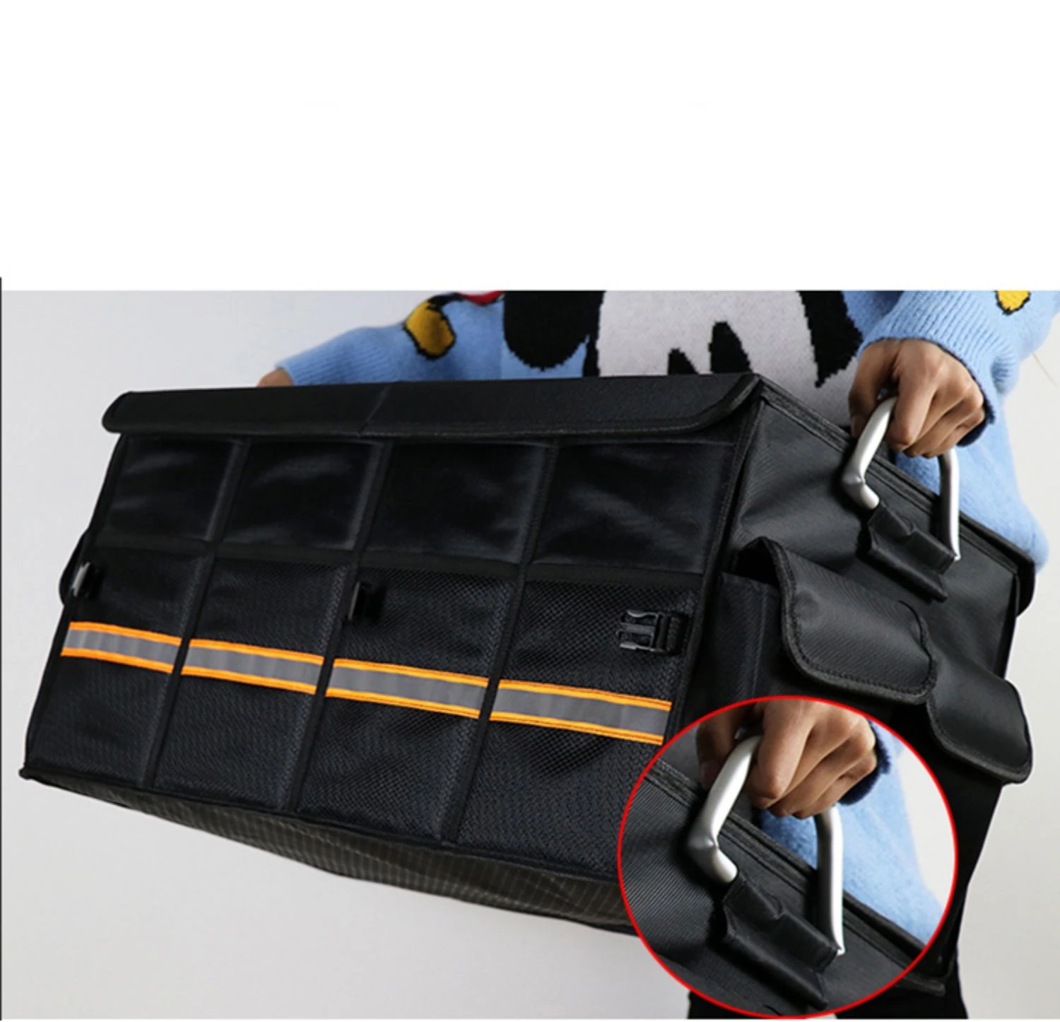 rose red Versatile and durable  Foldable Car Storage Box Convenient Backup Supplies Storage Organizer